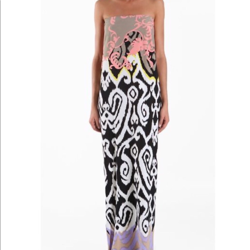 NWT Tibi Jasmin Printed Strapless Maxi Dress